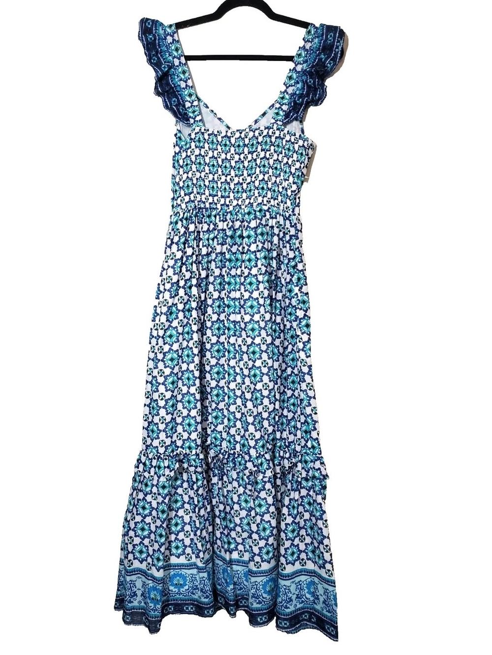 Lucky Brand Blue & White Floral Maxi Dress